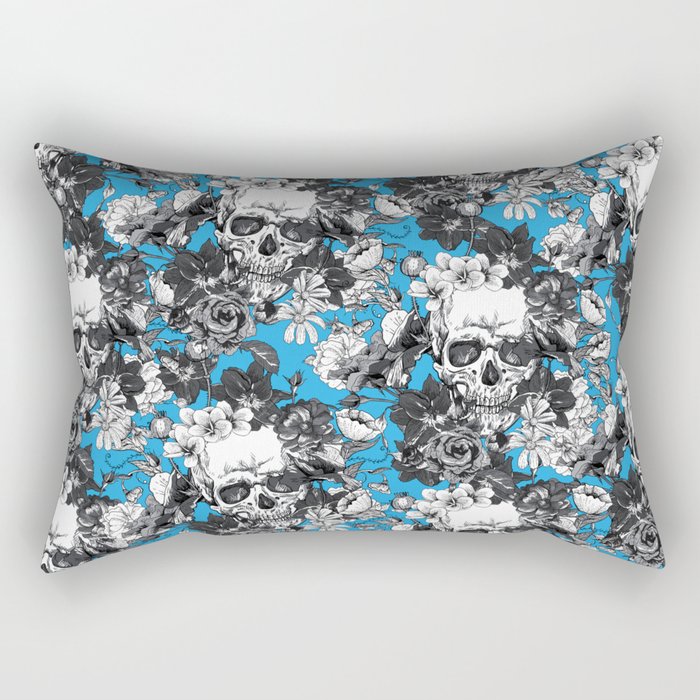 SKULLS - blue - Rectangular Pillow