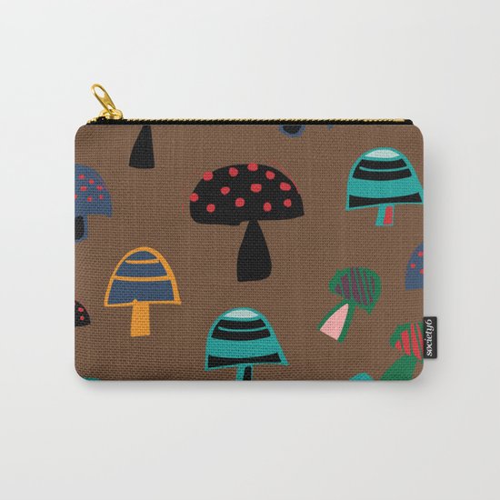 Cute Mushroom Brown Carry-All Pouch