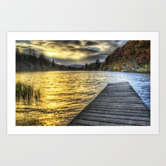 Loch Ard Jetty at Sunset Art Print