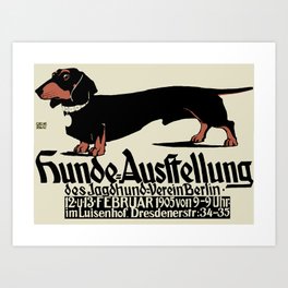 1905 German Dog Show Dachshund Poster Art Print