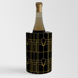 Parisienne Elegant Gold and Black Art Deco Pattern Wine Chiller