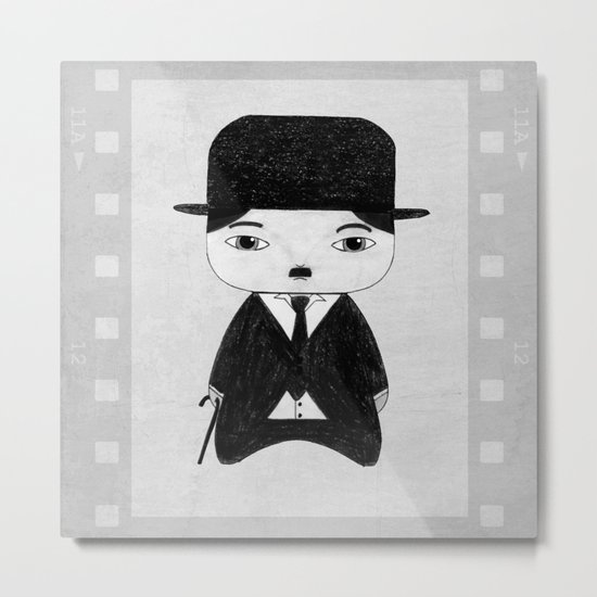 A Boy - Charlie Chaplin (B&W) Metal Print