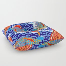 Koi fish / japanese tattoo style pattern Floor Pillow