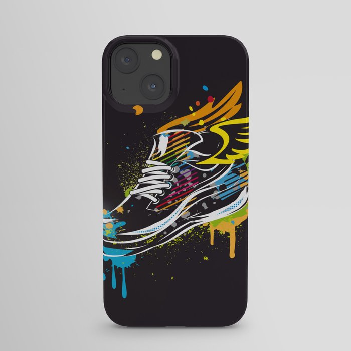 cool sneaker graffiti with wings iPhone Case