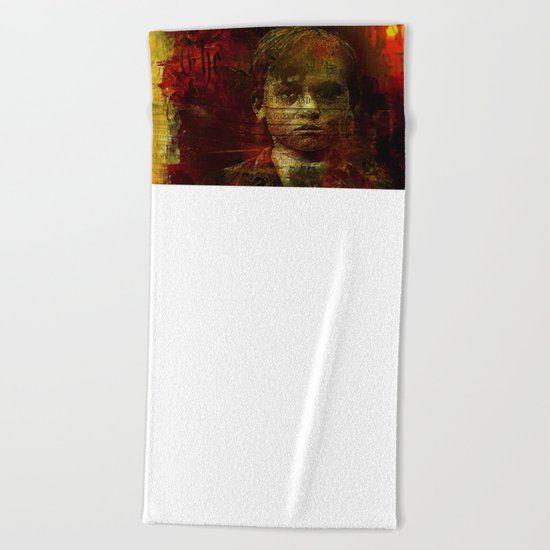The ghost of the room 303 Beach Towel