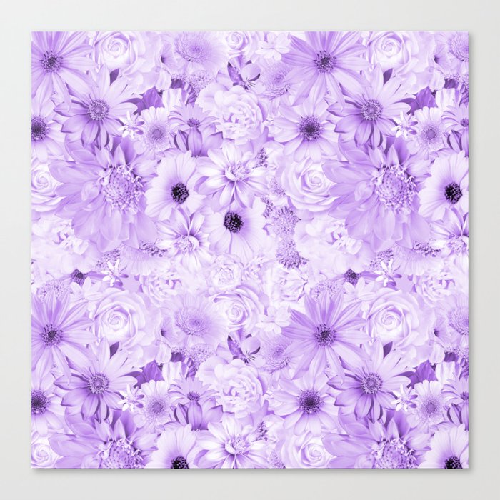 orchid purple floral bouquet aesthetic array Canvas Print