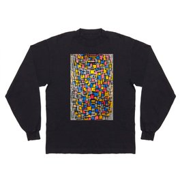 Piet Mondrian (Dutch, 1872-1944) - Title: Composition (Compositie) - Date: 1916 - Style: De Stijl (Neoplasticism), Cubism - Genre: Abstract,  Geometric Abstraction - Medium: Oil on canvas - Digitally Enhanced Version (2000 dpi) - Long Sleeve T-shirt