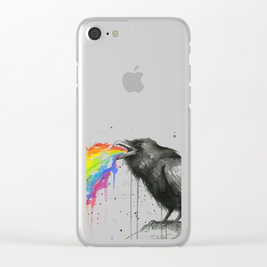 Raven Tastes the Rainbow Clear iPhone Case