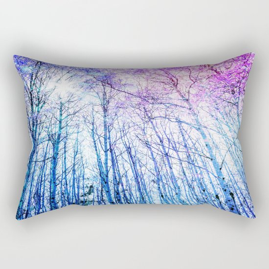 Blue Forest Purple Leaves Rectangular Pillow