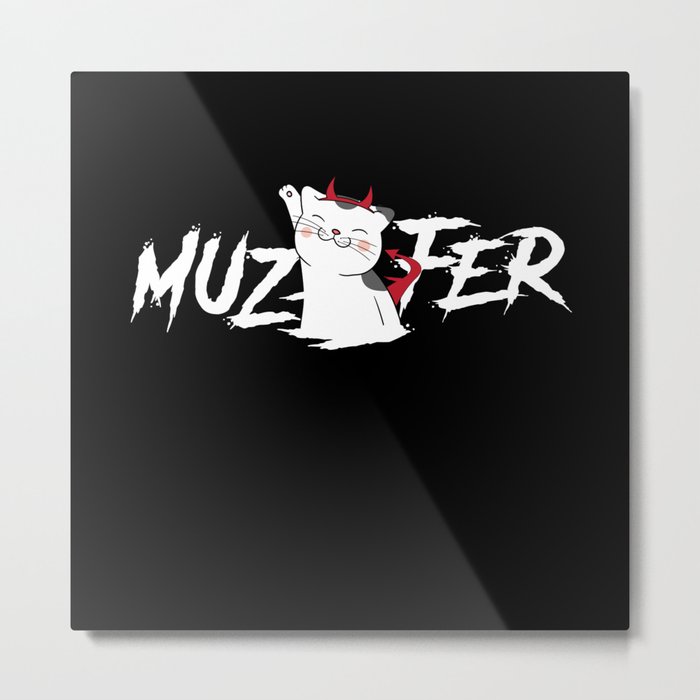 Muzifer Cat Kitten Devil Lucifer Metal Print