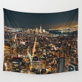 New York City Night Wall Tapestry