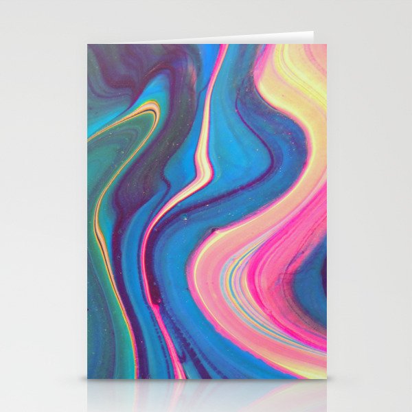Abstract Aesthetic Y2K Marble Swirl Colorful Stationery Cards