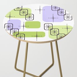 Mid Century Modern White Chartreuse Mauve Side Table