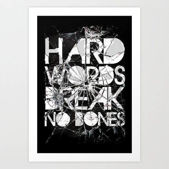 HARD WORDS Art Print