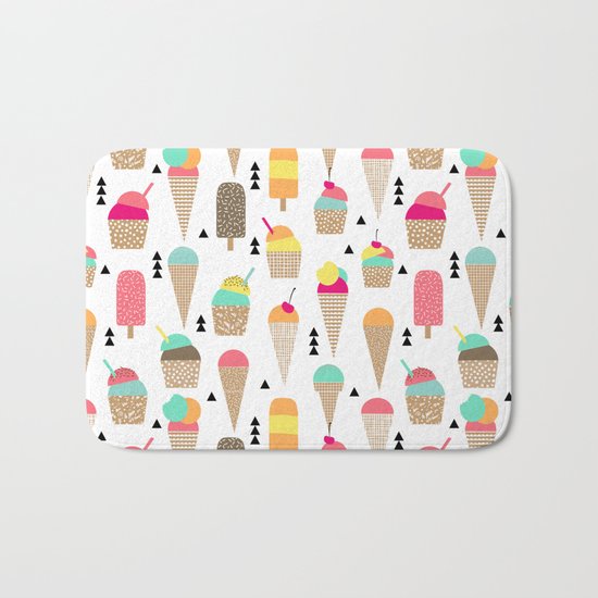 Ice Cream tropical summer spring central park new york city geometric food sweet treat dessert Bath Mat