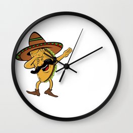 Cinco De Mayo Dabbing Taco Wall Clock