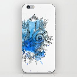 The Little Kraken Seashells Watercolor iPhone Skin