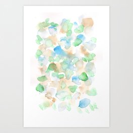  Watercolor Painting Abstract Art Minimalist Style 150725 My Happy Bubbles 36 Art Print