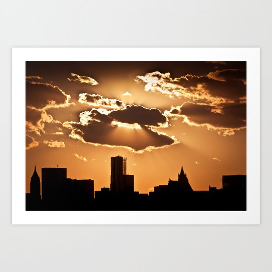 Sunset over NYC Art Print