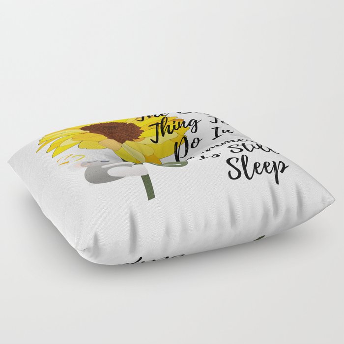 Sunflower & The Sleeping Koala Bear For summer Floor Pillow