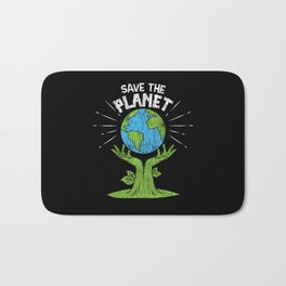 Retro Vintage Save Our Planet Plant Tree Earth Day Bath Mat | Political, Weather Condition, The Atmosphere, Earth Day, Atmosphere, Climate Change, Animal, Mother Earth, Eco, Climate Action 