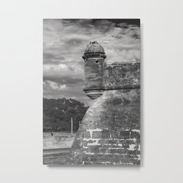 Castillo de San Marcos - black and white Metal Print