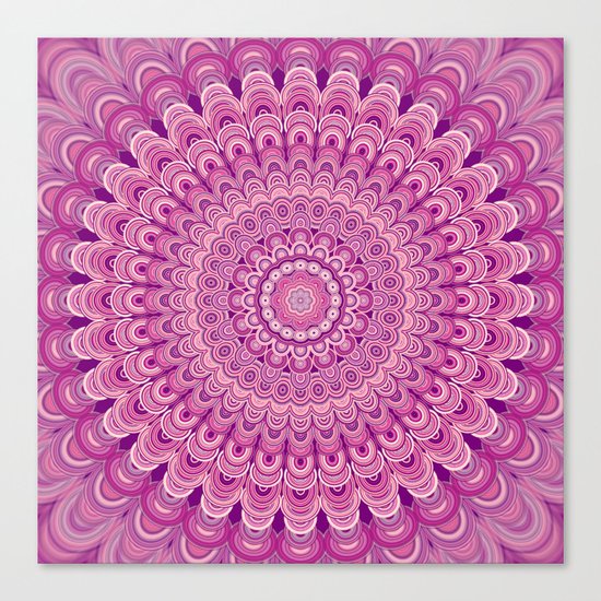 Pink flower mandala Canvas Print