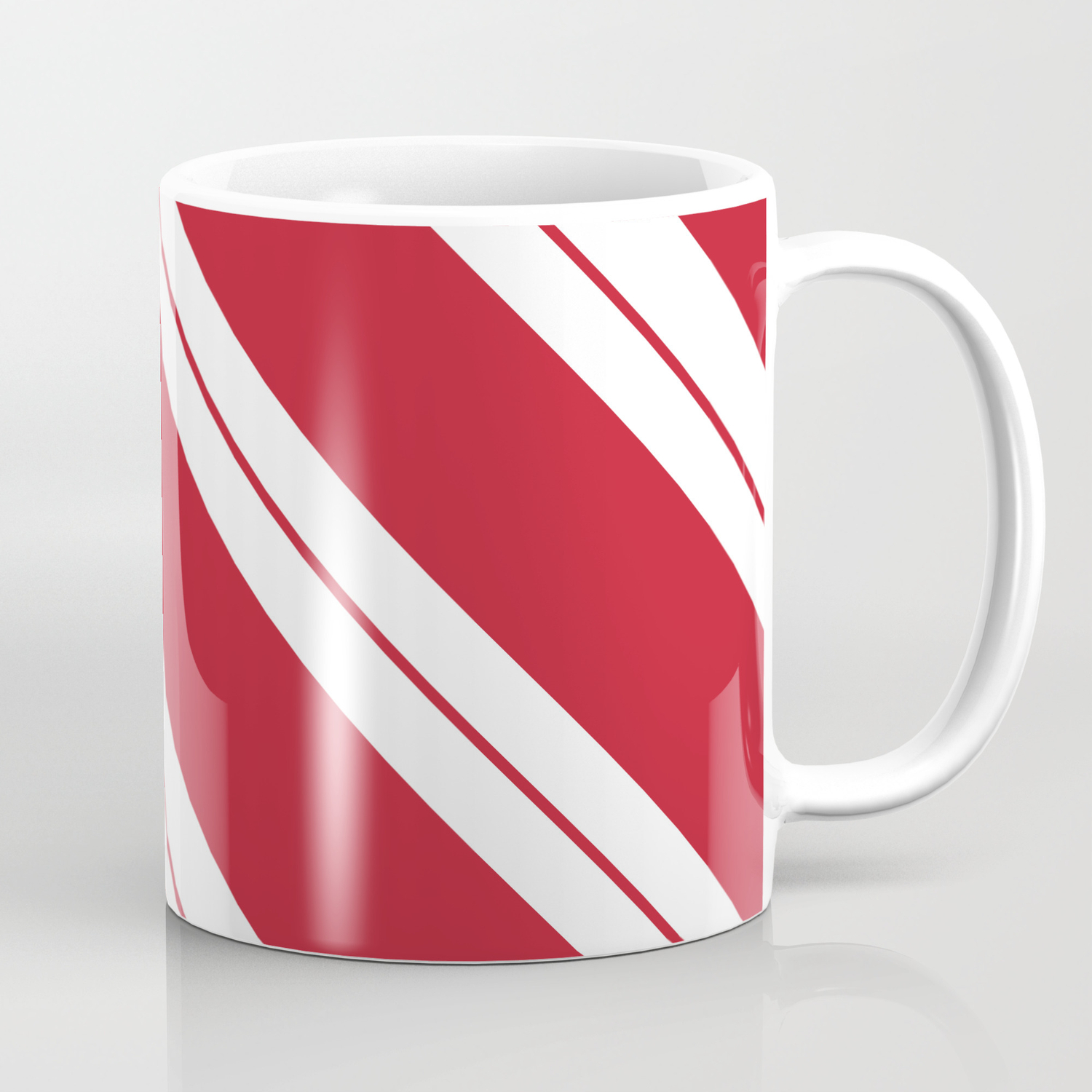 Tilted Classic Red Candy Cane Coffee Mug By Bndesigns Society6