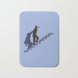 How's it going to end ? Bath Mat | Cinema, Serie, Truman, Movie, Flat, Hollywood, Surrealism, Blue, Minimalist, Vector 