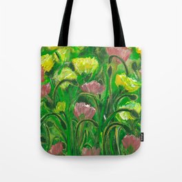 Poppies in the field Tote Bag