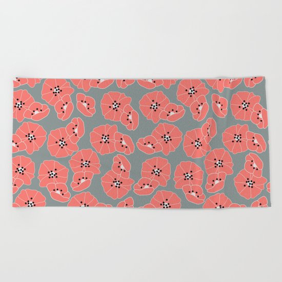 Retro bloom 002 Beach Towel