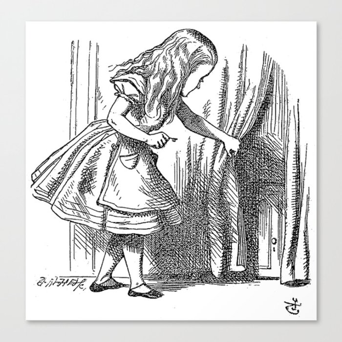 Vintage Alice in Wonderland 'looking for the door' antique book