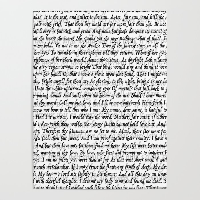 Love Letter Shakespeare Romeo & Juliet Pattern Poster