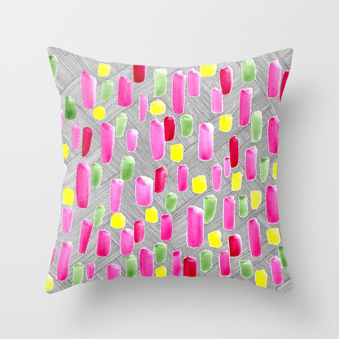 Colors and lines Throw Pillow
