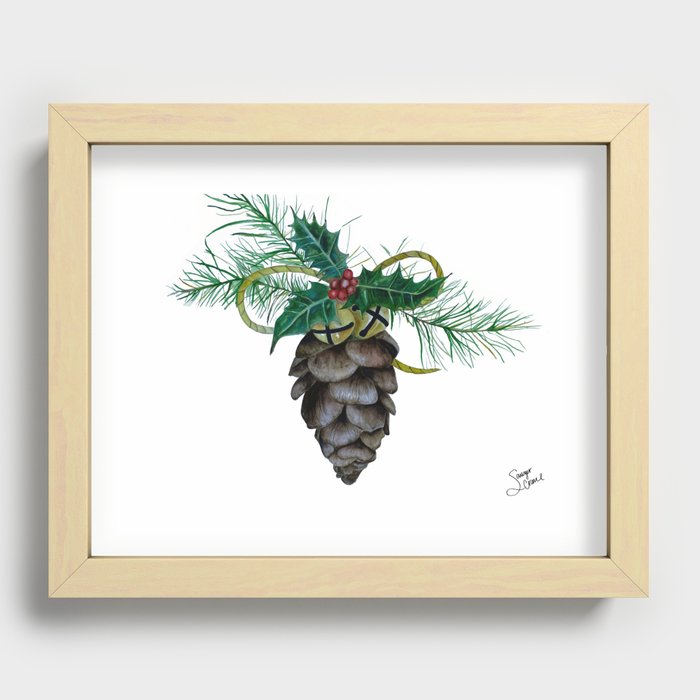 Winter Pinecone  Recessed Framed Print