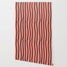 Paint Lines Vertical Salmon Wallpaper