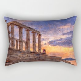 Greek Temple by the Sea Rectangular Pillow