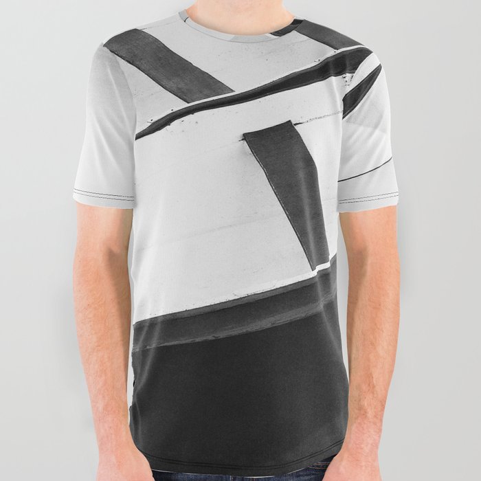 Boats on the Tigress portrait black and white photograph / photography All Over Graphic Tee