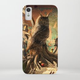 King Owl iPhone Case | Mushroom, Melancholic, Owl, Dwarf, Curated, Digital, Photo, Bird, Sunset, Mixed Media 