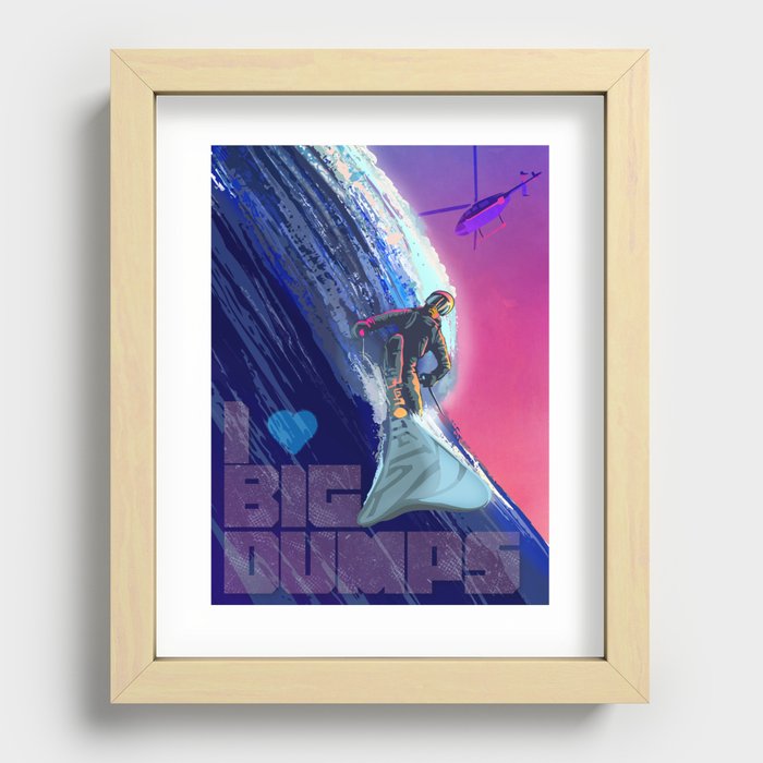 I LOVE BIG DUMPS SKI POSTER Recessed Framed Print