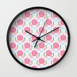 Rose pattern - Pink Wall Clock