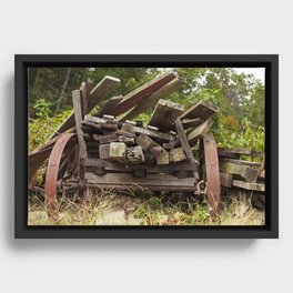 Reclaimed Woodpile Framed Canvas