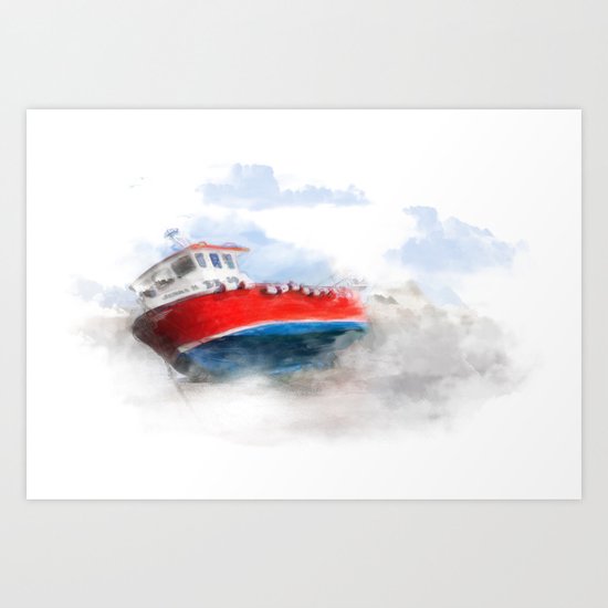 The boat Art Print
