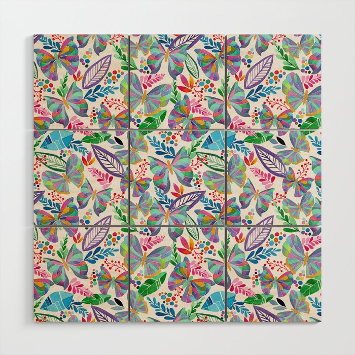 Butterfly Paradise - Colorful Wood Wall Art