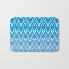 Seigaiha Gradient Blue Bath Mat | Sea, Waves, Japanese, Scallops, Geometric, Gradientblue, Pattern, Scales, Water, Ombre 