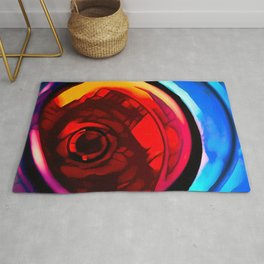 Red wine glass stylized photography Rug