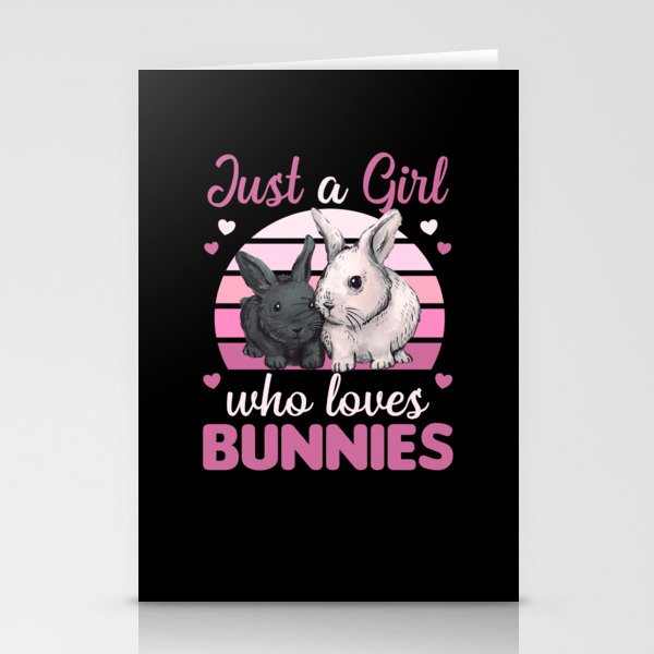Just A Girl Who Loves Bunnies Sweet Hare Stationery Cards