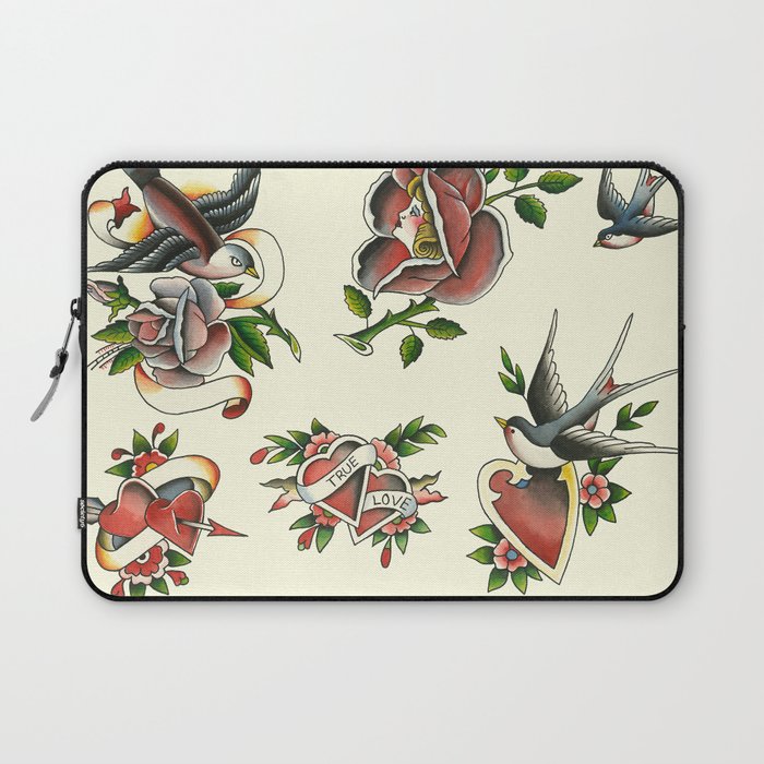 Vintage Tattoo Design Sheet By Sebastian Orth Laptop Sleeve By Sebastianorth Society6