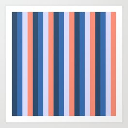 Navy Blue, Red, White Striped Seamless Pattern - Vertical stripes