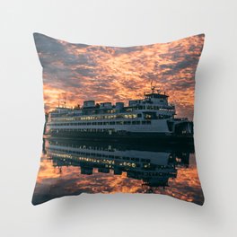 Friday Harbor Ferry Throw Pillow